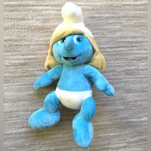 Build a Bear Blue White Smurf Movie Plush Smurfette Stuffed Animal Toy 16”
